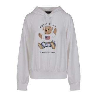 Polo Ralph Lauren Hoodies, female, White, Size: XS Knit Pullover Sweatshirt