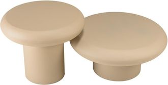 Macabane Juego de 2 mesas de centro con forma de seta de hierro beige mate