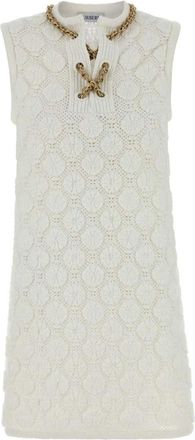 Burberry Crochet Katoenmix Jurk - Dames - Kleedjes - Wit - S - Katoen - Kleedjes