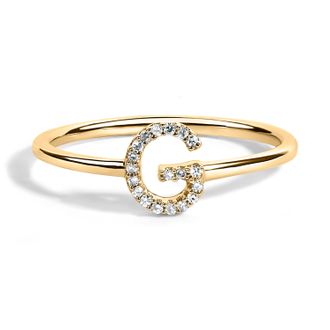 House of Brilliance 10K Gold Diamond Accent Initial A-Z Ring