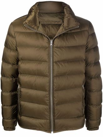 Ten c zip-up tonal puffer jacket - men - Feather Down/Cotton/Polyamide - 52 - Green