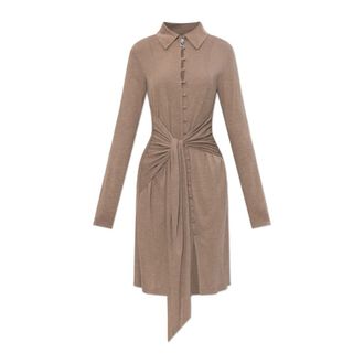 Ganni Shirt Dresses, female, Brown, Size: M Dress with decorative tie