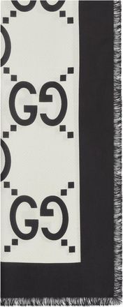 Gucci GG all-over logo silk scarf - men - Silk - One Size - White