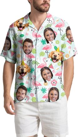 Generic Custom Hawaiian Shirt for Men, Personalised Face Shirt, Shiteshirts for Men, Funny Hawaiian Shirts, Button Down Short Sleeve