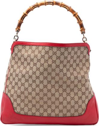 Gucci Pre-owned Gucci GG Canvas Bamboo Diana Satchel Ladies 282315 520981