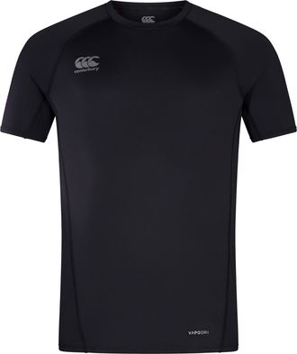 Canterbury Of New Zealand Heren Klein Logo Super Light T-Shirt (Zwart/Gunmetaalgrijs)