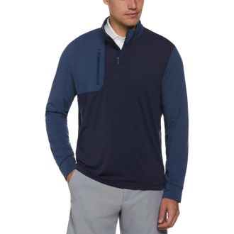 Callaway Golf Aquapel Base Layer Top Mens Blue Long Sleeve 1/2 Zip JZZ1040