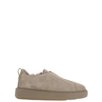 Santoni Sneakers, female, Brown, Size: 8 1/2 US Brown Suede Sneakers with Feminine Touch