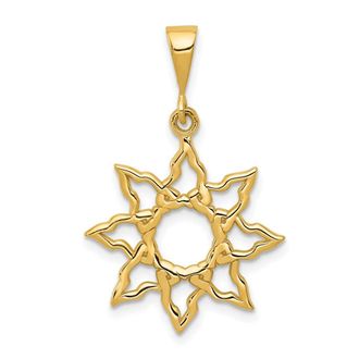 Diamond2Deal 10k Yellow Gold Sun Charm