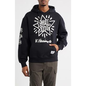 Alpha Industries x Keith Haring Alpha Cotton Hoodie in Black at Nordstrom, Size Medium