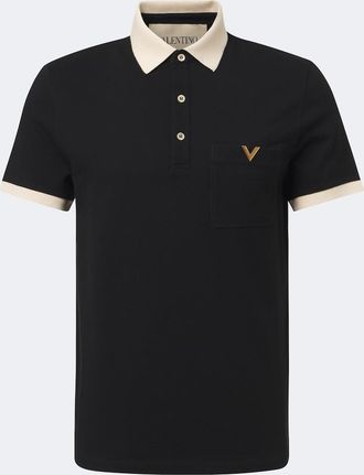 Valentino VLogo cotton piqu&eacute; polo shirt