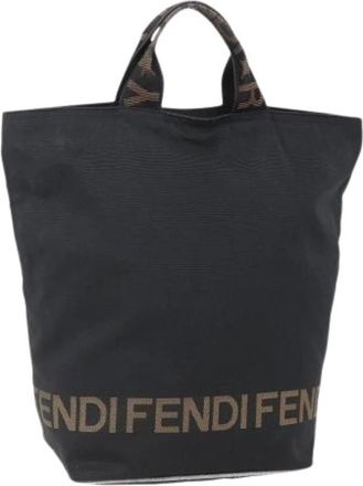 Fendi Pre-owned Tote Bags, female, Black, Size: ONE SIZE Pre-owned Nylon Tote Bag