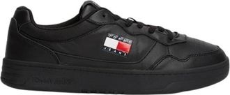 Tommy Jeans Cupsole Leren Sneakers - Heren - Sneakers - Zwart - 40 EU - Leer - Schoenen