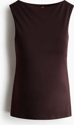 H&M MAMA Top mit U-Boot-Ausschnitt - Dunkelbraun