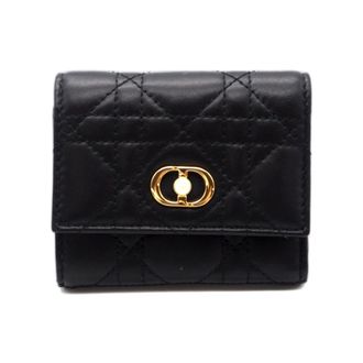Dior Black Leather Wallet (Tri-Fold) (Pre-Owned)