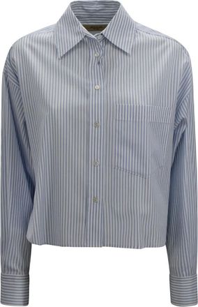 Max Mara Overhemden, Dames, Blauw, S, Katoen, Oversize Poplin Shirt