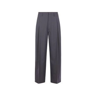 Christophe Lemaire Suit Trousers, male, Gray, Size: L Pleated Tailored Pants