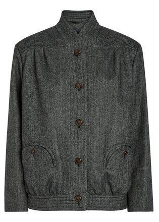 Blaz&eacute; Milano Coiba Herringbone Wool-blend Jacket - Black - 00 (UK4 / Xxs)