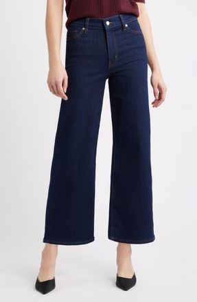 Frame Denim Le Slim Palazzo High Waist Crop Wide Leg Jeans in Rinse at Nordstrom, Size 23