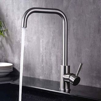 OEM Grifo De Cocina Giratorio 360&deg; En Acero Inoxidable Cepillado - Resistente A Ara&ntilde;azos Y Huellas Dactilares - Ahorra Hasta Un 30% De Agua