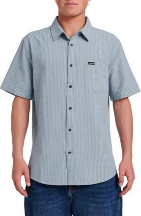 Quiksilver Oxford Stripe Classic Short Sleeve Button-Up Shirt in Ashley Blue at Nordstrom Rack, Size Xx-Large