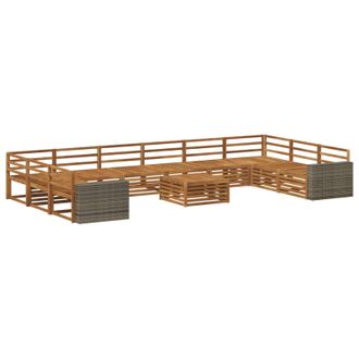 vidaXL Juegos De Sof&aacute;s 11 Uds. Madera De Acacia S&oacute;lida Vidaxl