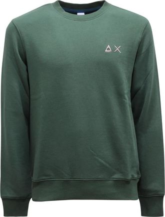 Sun 68 Sweatshirts, male, Green, Size: S Crewneck Sweatshirt