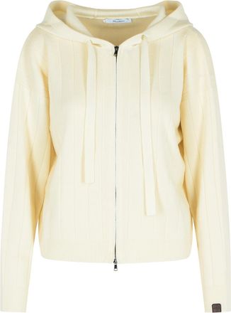 Max Mara Rubiera White Cashmere Yarn Cardigan