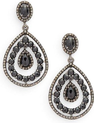 Bavna Silver Drop Earrings