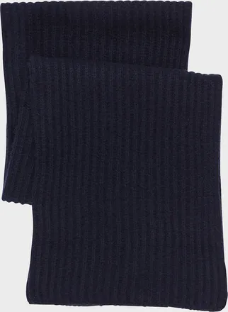 Bergdorf Goodman Ribbed Cashmere Scarf, Black