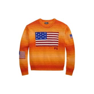 Polo Ralph Lauren Truien & Vesten, Dames, Veelkleurig, M, Katoen, Pull iconique drapeau américain