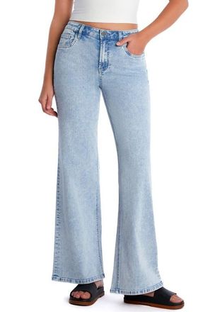 HINT OF BLU Myra Mid Rise Wide Leg Jeans in Marlin Blue at Nordstrom, Size 25