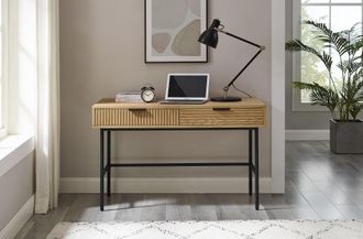 Salesfever Schreibtisch »Visby Design-Schreibtisch für effizientes Arbeiten« Eiche Echtholzfurnier