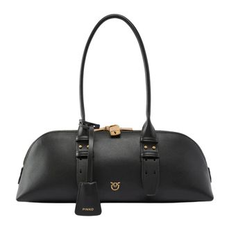 Pinko Pinko, Dames, Tassen, Zwart, Maat: ONE Size Katoen