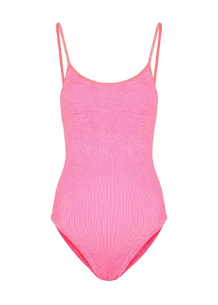 Hunza G Pamela Seersucker Swimsuit - Pink - One Size