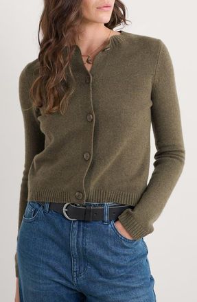 Seasalt Cornwall Tern Tide Merino Wool Blend Cardigan in Knit Melange Rich Olive at Nordstrom, Size 8 Us