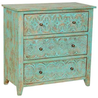 Wanderlust Deco Comoda de madera verde 81x40x80h cm