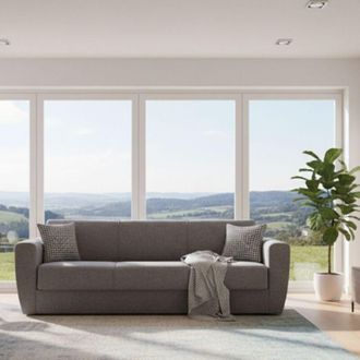 Dmora Divano Letto 3 Posti - Contenitore di Apertura Click-clack, Grigio, -, 223x80 cm Domremy