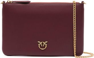 Pinko Flat Love leather crossbody bag - women - Calf Leather - OS - Red