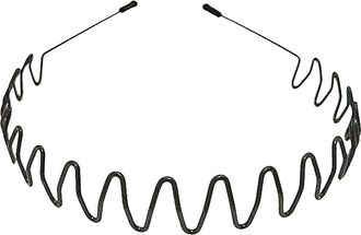 Generic Headband Mens Womens Spring Hair Band Iron Wave Comb Non-Slip Black Simple Bangs Hair Ornament