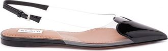 Alaia Le Coeur Flat Slingbacks In Patent Calfskin
