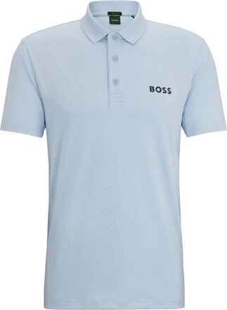 HUGO BOSS Heren Paddy Tech Contrast Logo Poloshirt (Blauw)