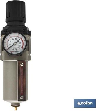 cofan Filtro Aire Con Regulador 3/8, Regulador Decantador De Instalaciones Neum&aacute;ticas. Varias Posibilidades Seg&uacute;n Consumo U Caudal De Aire Comprimido. Hecho