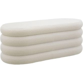 TecTake Bench Altu - With Velvet Or Boucl&eacute; Cover, Padded, Hallway Storage in Beige