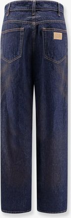 Maison Margiela Womens Jeans With Signature Tag Blue Cotton