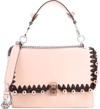 Fendi Fendi Pink Sheep Leather Kan I Bag Beaded Whipstitch Medium (Authentic Pre- Loved)