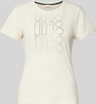 Liu Jo T-Shirt mit Strasssteinbesatz in Black, Größe XL