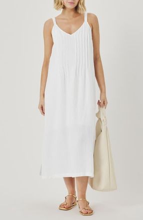 Splendid Stella Pintuck Detail Linen Dress in White at Nordstrom, Size X-Small