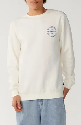 Rip Curl Staple Crewneck Sweatshirt in Bone at Nordstrom, Size Xx-Large