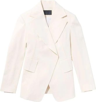 Proenza Schouler Midweight Linnen Blazer - Dames - Blazers - Wit - 2XS - Linnen - Jassen
